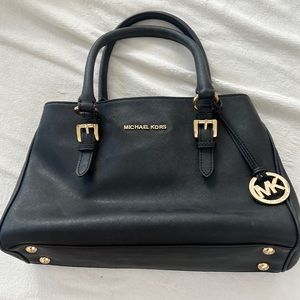 Michael Kors black leather handbag